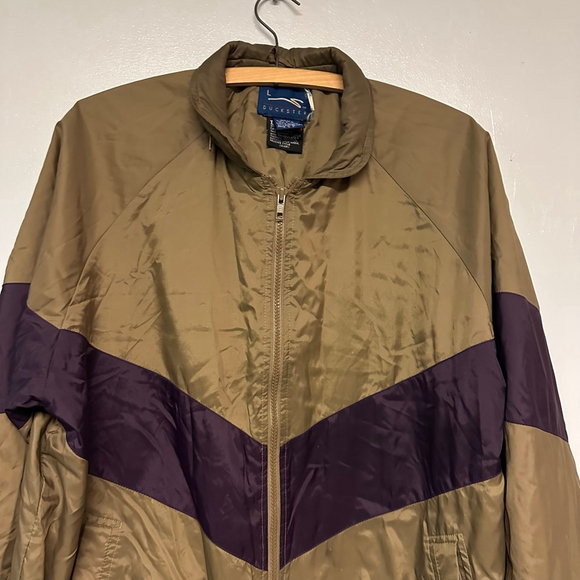 Vintage Men's Duckster Windbreaker Jacket size large Brown Purple insulated - Picture 4 of 12